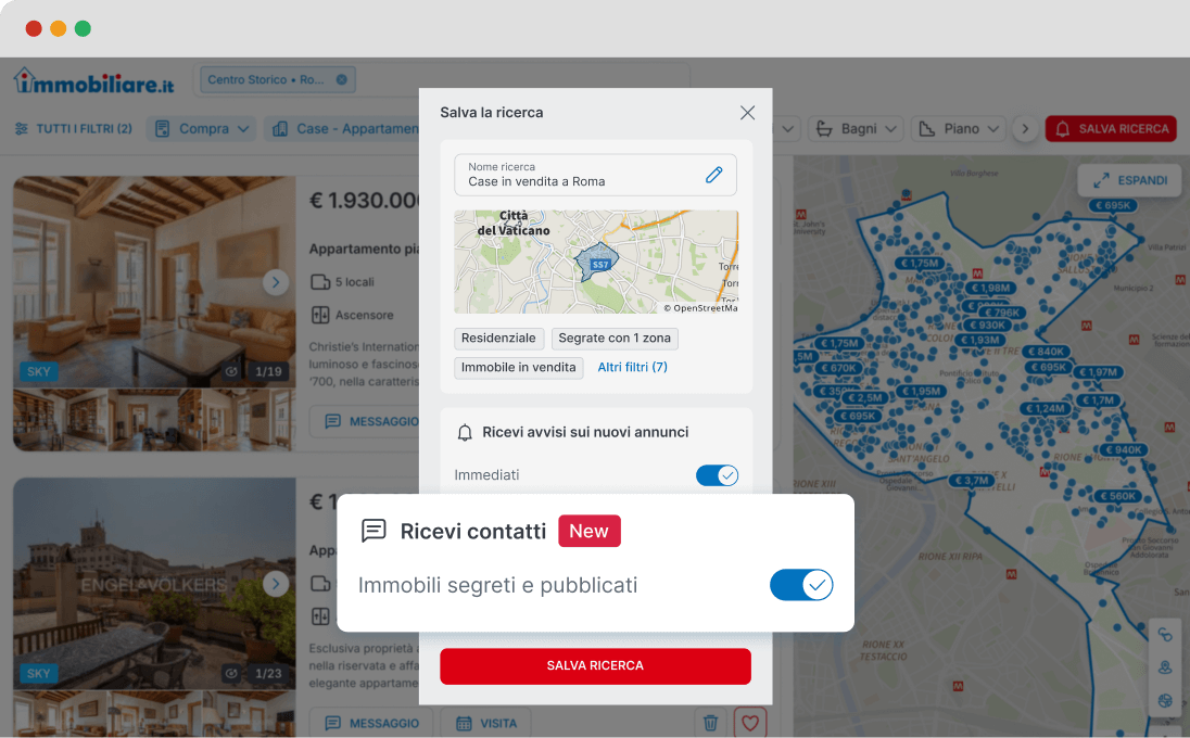 2 - Enregistrez votre recherche et activez l'option 'Recevoir des contacts'