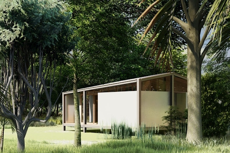 Case prefabbricate in legno: modelli, costi e vantaggi Un render del prototipo di Tiny Tetra House