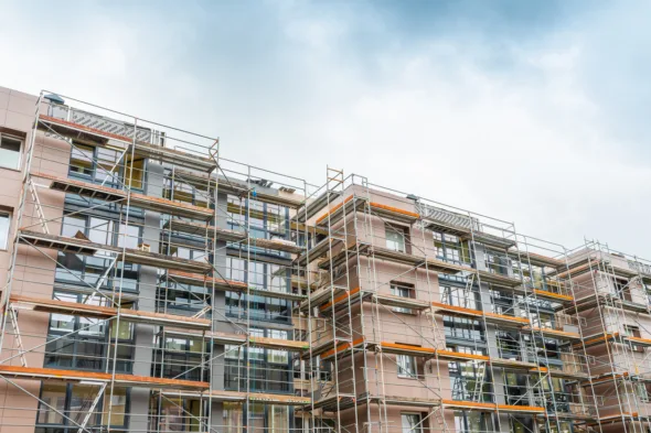 ponteggi sulla facciata