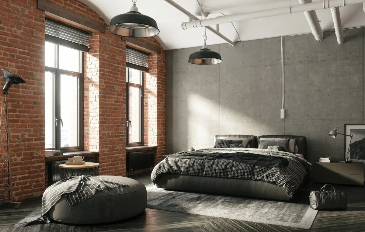 camera da letto stile industriale