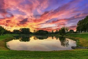 tramonto al parco Forlanini di Milano