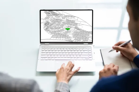 mappa catastale su computer