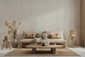salotto in stile wabi-sabi