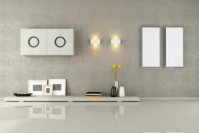 living room minimalista con applique
