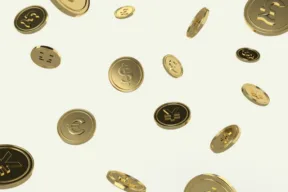 monete che cadono dall'alto