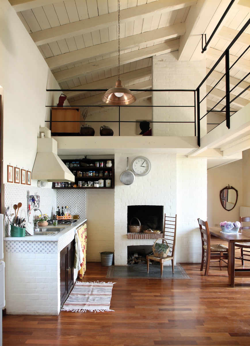 cucina rustica con camino