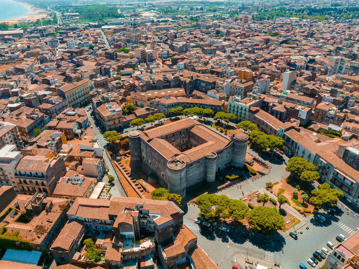Il Castello Ursino dall'alto