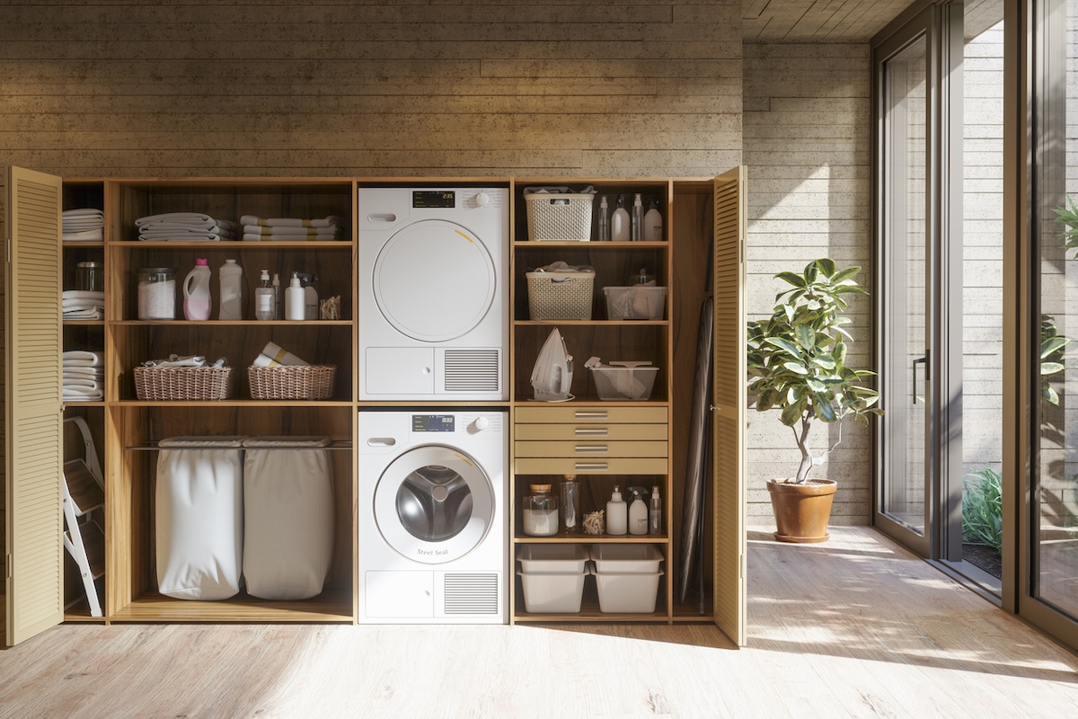 Come organizzare un angolo lavanderia in casa (o fuori) e come renderla più sostenibile lavanderia a scomparsa