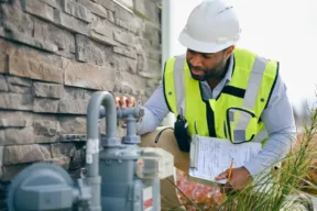 uomo controlla contatore gas