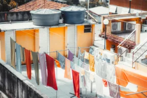 panni stesso sul terrazzo