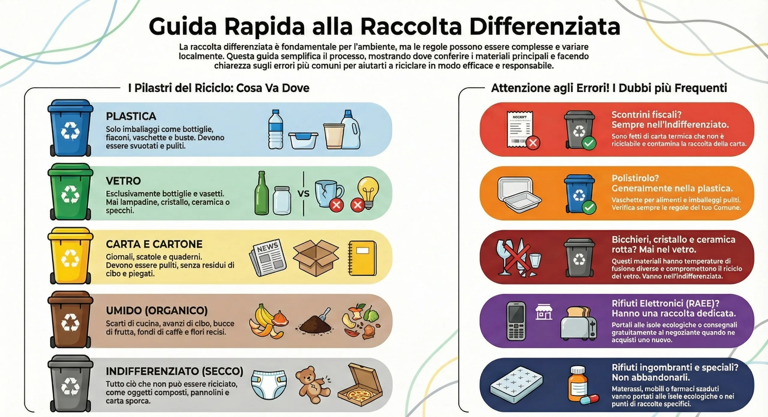 infografica sulla raccolta differenziata