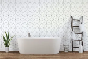 bagno con carta da parati