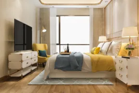 camera da letto con televisione