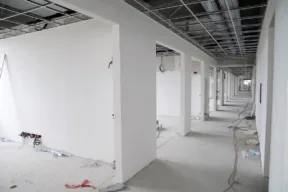 cantiere con pareti in cartongesso