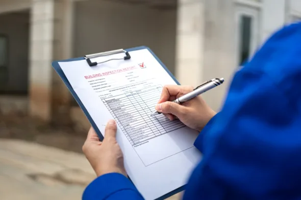 ispettore controlla i requisiti di un immobile