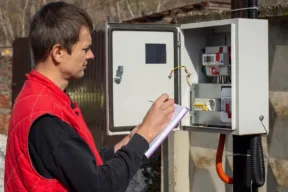 tecnico legge contatore elettrico